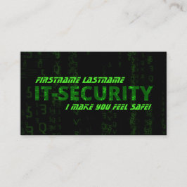 IT-beveiligings-cybercrimineel cyberbeveiligingssp Visitekaartje