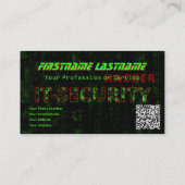 IT-beveiligings-cybercrimineel cyberbeveiligingssp Visitekaartje (Achterkant)