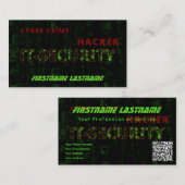 IT-beveiligings-cybercrimineel cyberbeveiligingssp Visitekaartje (Voorkant / Achterkant)