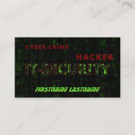 IT-beveiligings-cybercrimineel cyberbeveiligingssp Visitekaartje