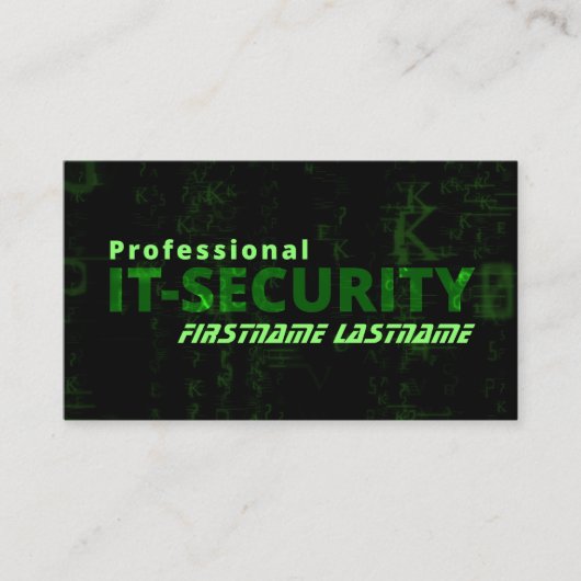 IT-beveiligings-internetbeveiligingsdeskundige Visitekaartje (Voorkant)