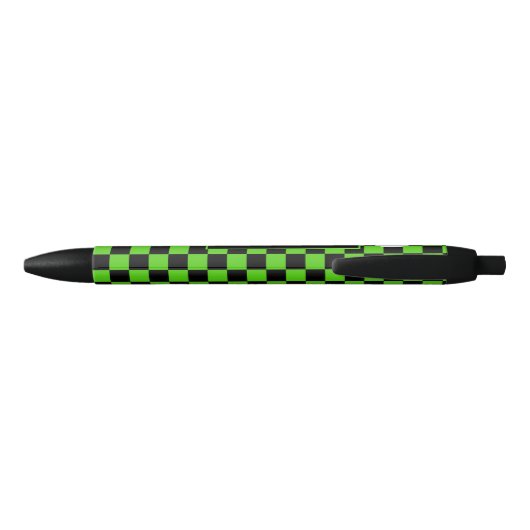 IT Business of Cyber Company - Lime Green Check Zwarte Inkt Pen (Achterkant)