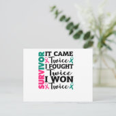It Came Twice I Won Twice Cancer Survivor Uitnodiging Briefkaart (Staand voorkant)