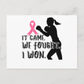 It Came We Fought I Won Breast Cancer Awareness Uitnodiging Briefkaart (Voorkant)