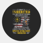 It Cannot Be Inherited Special Operations Command Ronde Sticker (Voorkant)