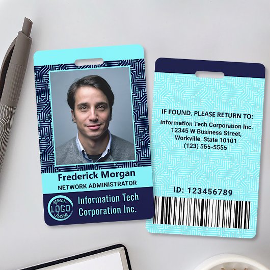 IT Computer Aangepaste Medewerker Foto Barcode Log Badge