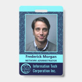 IT Computer Aangepaste werknemer Photo Bar Code Lo Badge (Voorzijde)