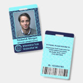 IT Computer Bedrijfslogo Fotobarcode Werknemer Log Badge (Voor- en achterkant)