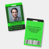 IT Computer Medewerker Aangepaste Photo Bar Code L Badge (Voor- en achterkant)