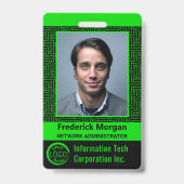 IT Computer Medewerker Aangepaste Photo Bar Code L Badge (Voorzijde)