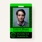 IT Computer Medewerker Aangepaste Photo Bar Code L Badge (Voorkant)