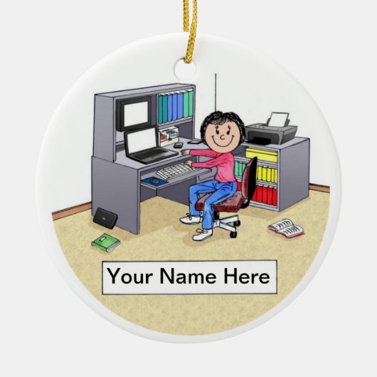 IT-computerliefhebber - vriendelijke mensen Keramisch Ornament (Voorkant)