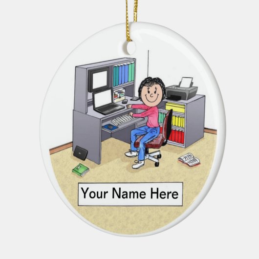 IT-computerliefhebber - vriendelijke mensen Keramisch Ornament (Links)