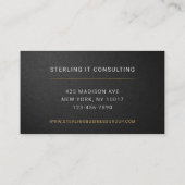 IT Consultant Black Professional Visitekaartje (Achterkant)