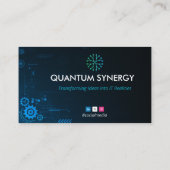 IT-consulting business | Eenvoudig donker futurist Visitekaartje (Achterkant)