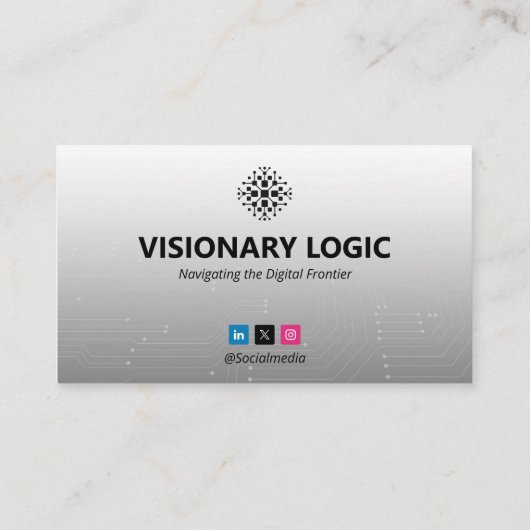 IT-consulting business | futuristisch grijs licht Visitekaartje (Achterkant)
