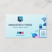 IT-consulting business | futuristisch schijnsel Visitekaartje (Achterkant)