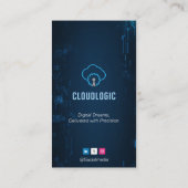 IT-consulting business | futuristische duistere ma Visitekaartje (Achterkant)