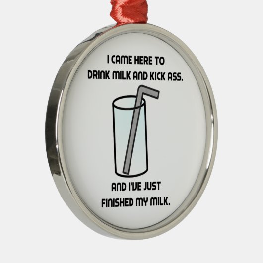 IT Crowd Drink Milk Metalen Ornament (Rechts)
