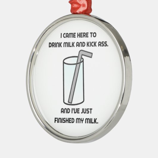 IT Crowd Drink Milk Metalen Ornament (Links)