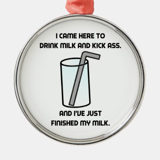 IT Crowd Drink Milk Metalen Ornament (Voorkant)