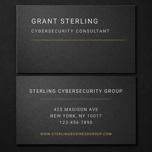 IT Cybersecurity Zwart Professional  Visitekaartje