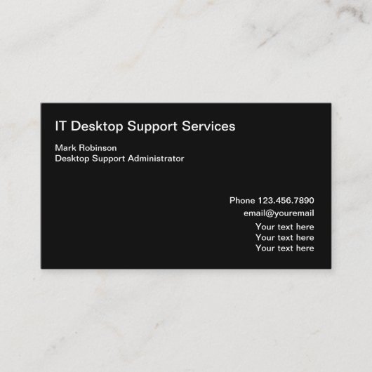 IT Desktop Support Specialist Visitekaartje (Voorkant)