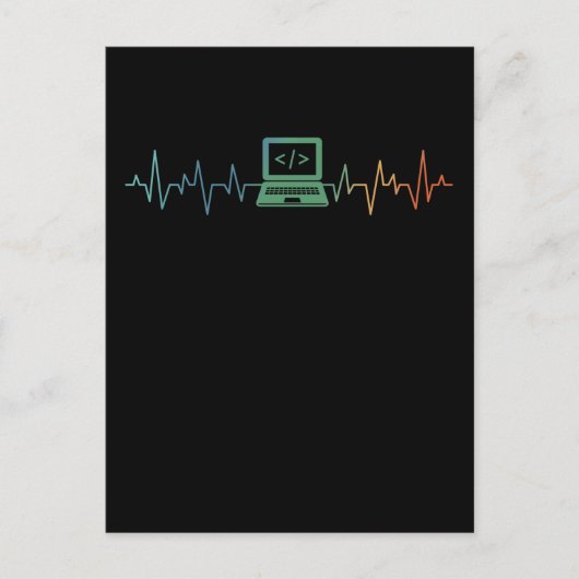 IT Developer Computer Heartbeat-softwarecoder Briefkaart (Voorkant)