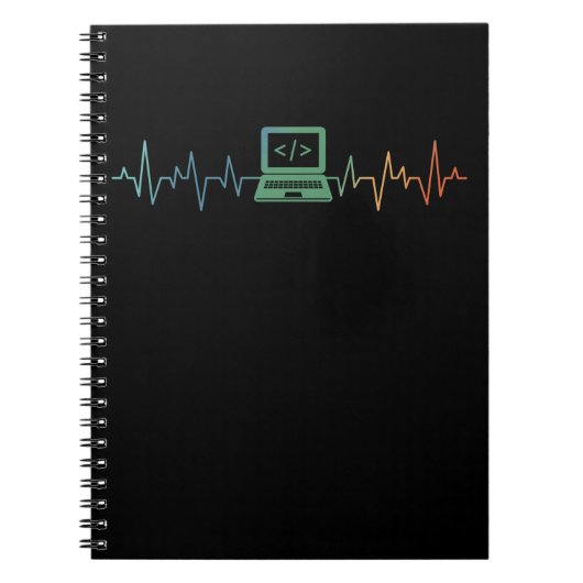 IT Developer Computer Heartbeat-softwarecoder Notitieboek (Voorkant)