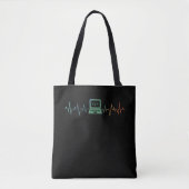 IT Developer Computer Heartbeat-softwarecoder Tote Bag (Voorkant)