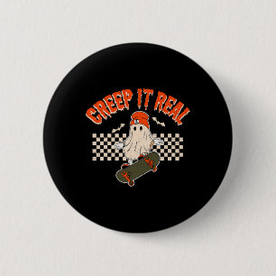 It Echte Skateboarden Ghost Bats Retro Halloween 2 Ronde Button 5,7 Cm