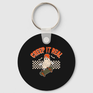 It Echte Skateboarden Ghost Bats Retro Halloween 2 Sleutelhanger