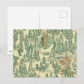 IT Forest-Vissend patroon Briefkaart (Voorkant / Achterkant)