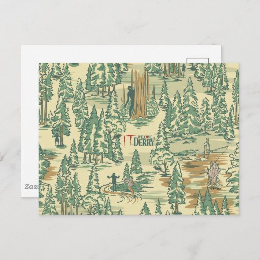 IT Forest-Vissend patroon Briefkaart (Voorkant / Achterkant)