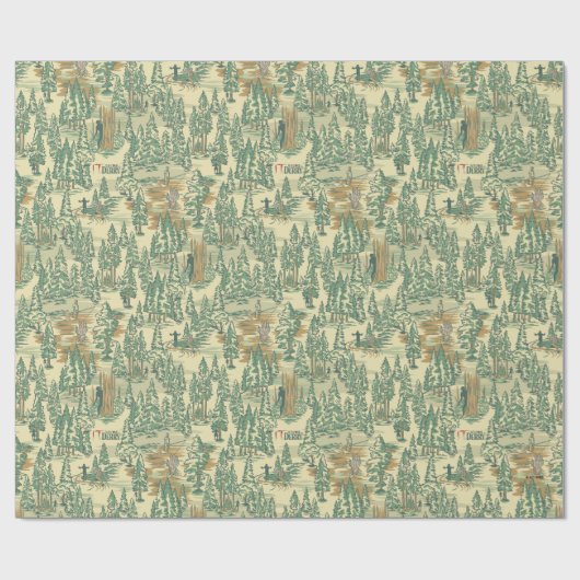 IT Forest-Vissend patroon Cadeaupapier (Vlak)