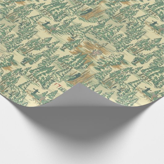 IT Forest-Vissend patroon Cadeaupapier (Hoek)