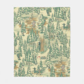 IT Forest-Vissend patroon Fleece Deken (Voorkant)