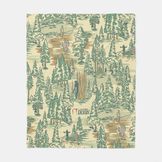 IT Forest-Vissend patroon Fleece Deken (Voorkant)