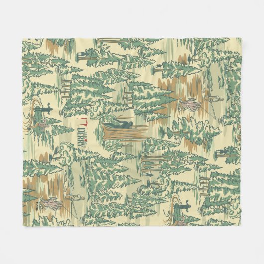 IT Forest-Vissend patroon Fleece Deken (Voorkant (Horizontaal))