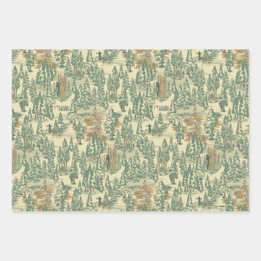 IT Forest-Vissend patroon Inpakpapier Vel (Voorkant)