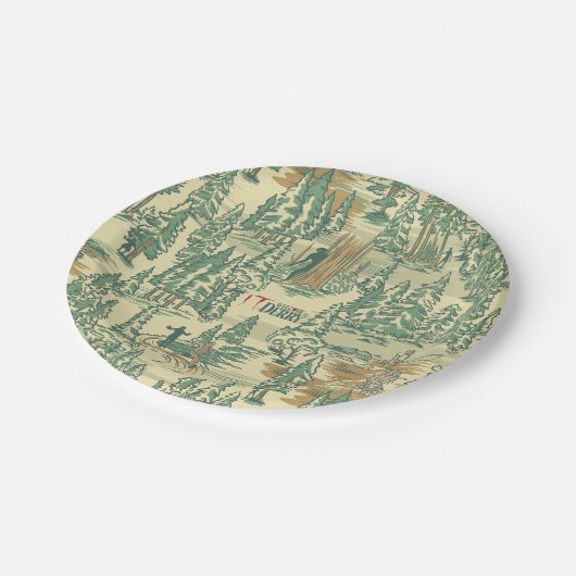 IT Forest-Vissend patroon Papieren Bordje (Gekanteld)