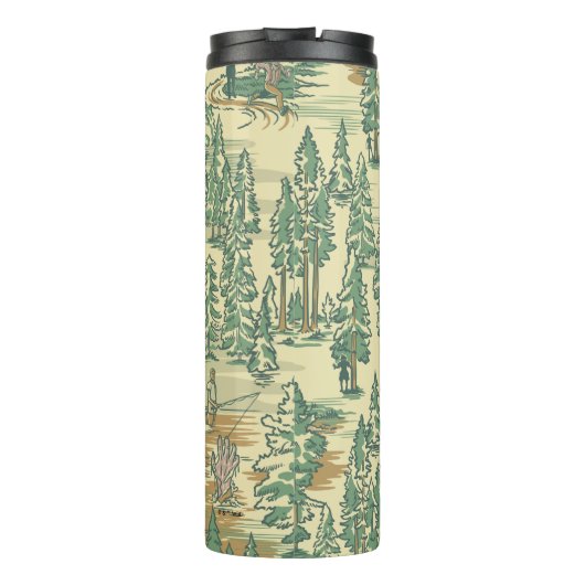 IT Forest-Vissend patroon Thermosbeker (Achterkant)