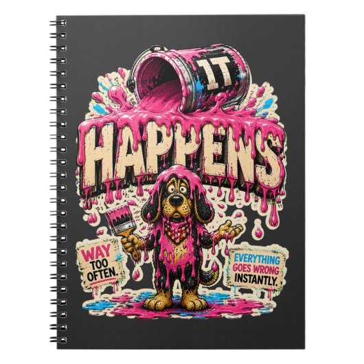 IT Gebeurt Gepersonaliseerde Grappige IT Humor Notitieboek (Voorkant)