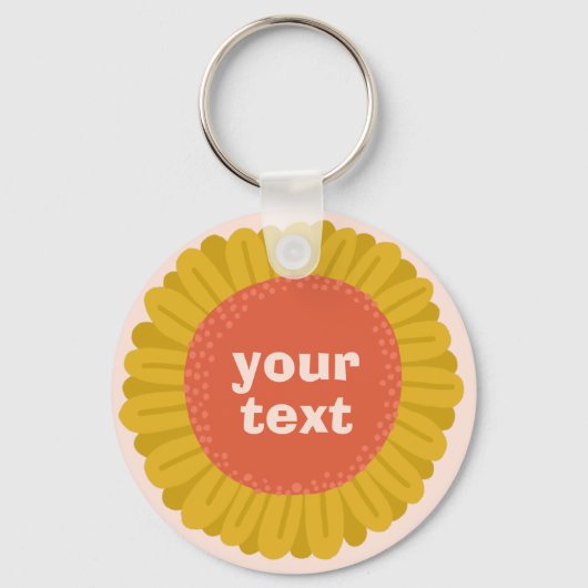 IT Gele dagen - Zonnebloem - label AANPASSEN Sleutelhanger (Voorkant)