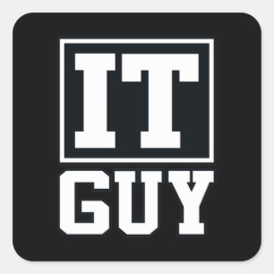 IT Guy Computer Tech Software Programmer Geek Vierkante Sticker