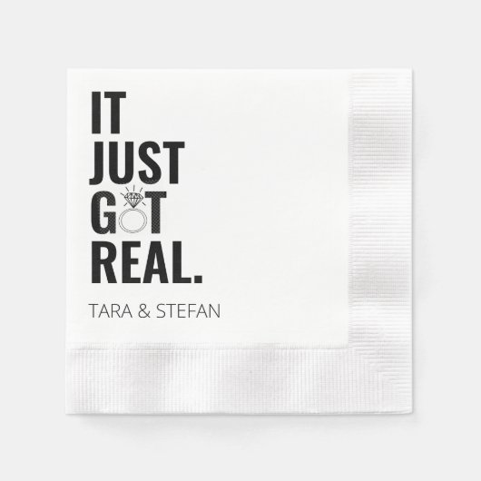 IT HEEFT ALLEMAAL EEN ECHTE AANGEPASTE Verloving N Servet (Voorkant)