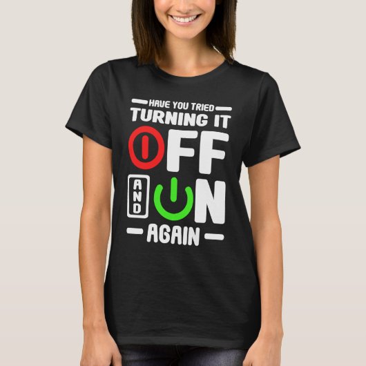 IT helpdesk tekst computer service fix pc T-shirt (Voorkant)