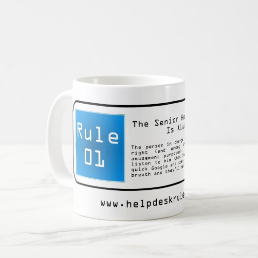 IT-helpdeskregels Koffiemok (Voorkant links)