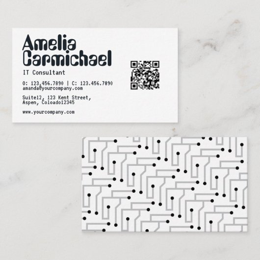 IT Informatietechnologie Consultant QR-code Visitekaartje (Voorkant / Achterkant)