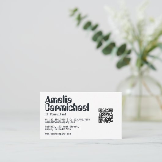 IT Informatietechnologie Consultant Visitekaartje (Staand voorkant)